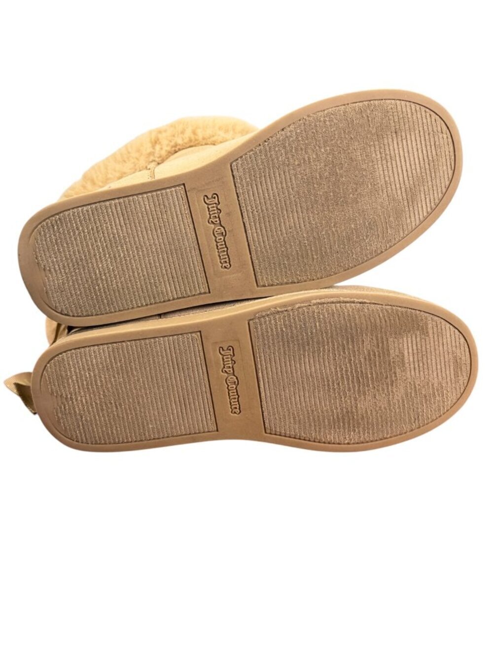 Juicy Couture Faux Fur Trim Bow Winter Boots Tan Women's US 7.5 EU 38 Cozy - Picture 9 of 12